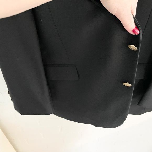 Vintage Eaton Men’s Blazer Wool Black Gold Buttons Single breasted Sz 44L - Picture 5 of 14